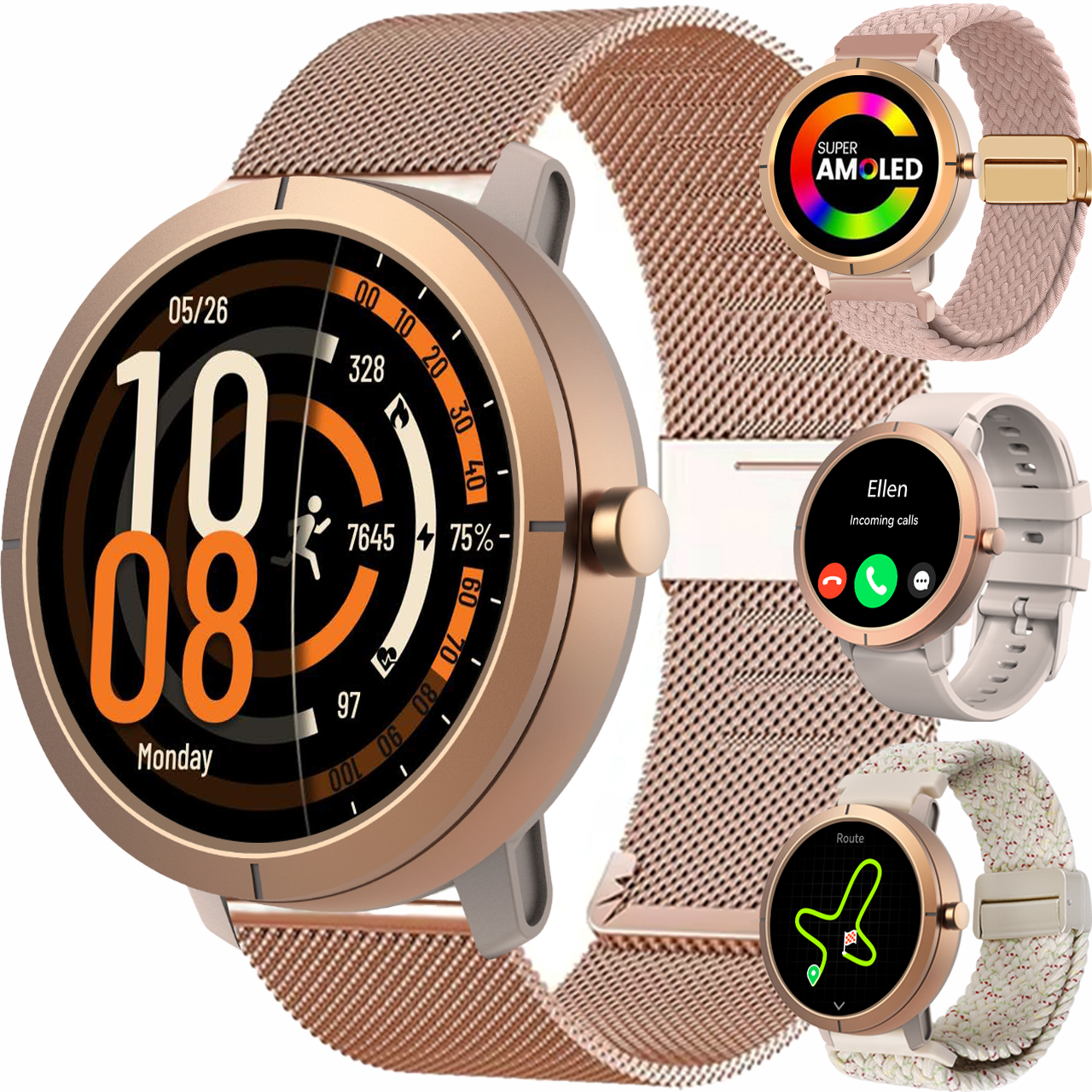 Synyq Evo Pro GPS Smartwatch - Incl. 4 Bandjes