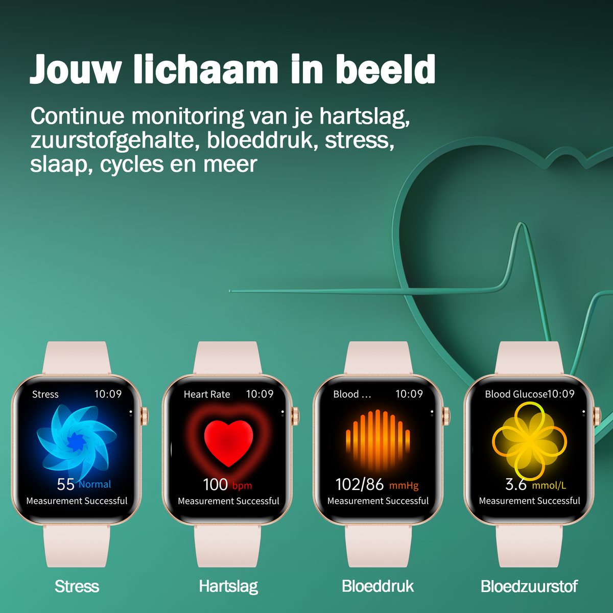 Synyq Health Pro Smartwatch - Ultradun - 3 Bandjes