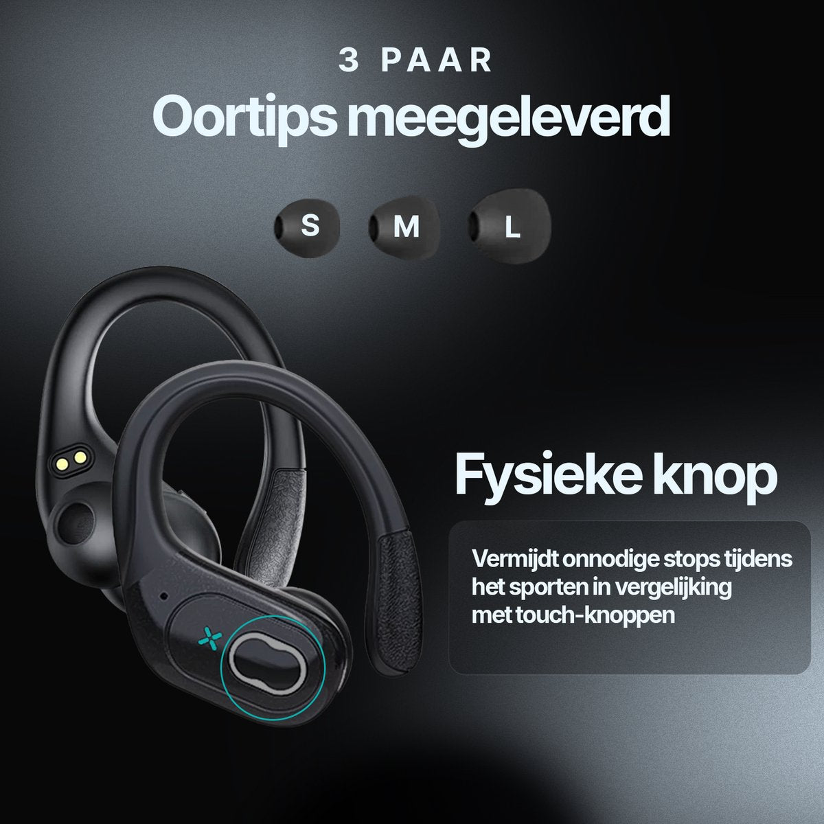 Synyq Active Sport Oordopjes - 75 Uur Accu