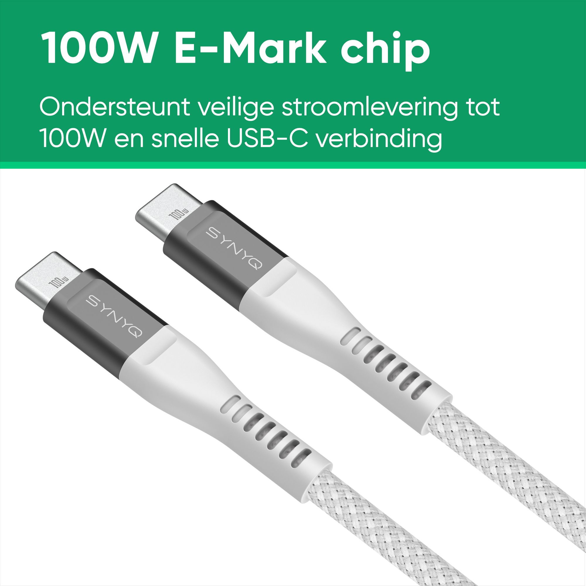 Synyq 45W USB-C Snellader Set - Incl. 100W Kabel - Universeel
