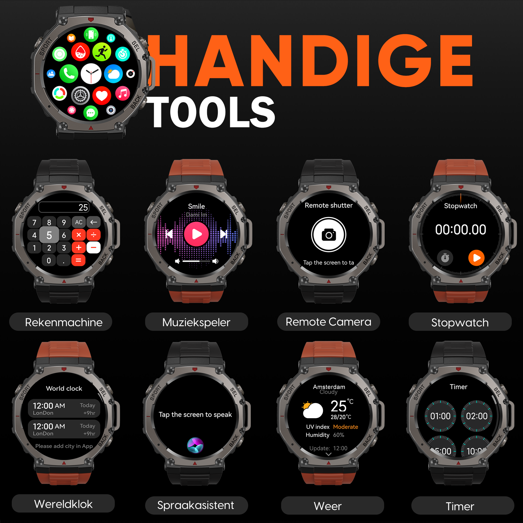 Synyq GPS ProX Smartwatch - Incl. 3 Bandjes