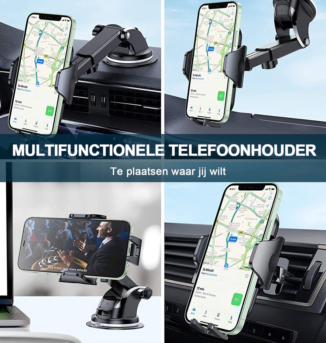 Synyq Universele Auto Telefoonhouder - Sterke Zuignap