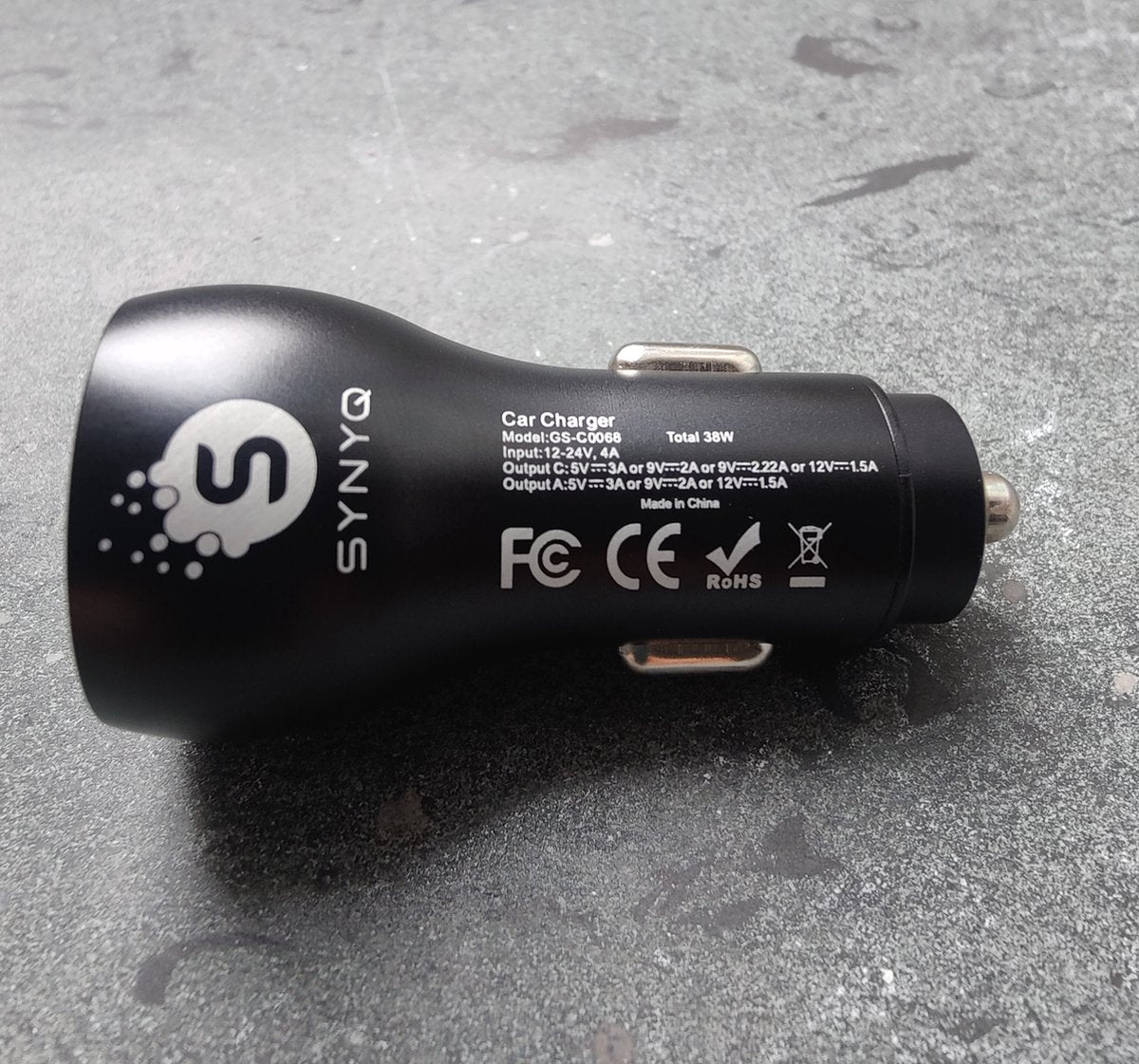 Synyq 38W Dual Auto Snellader - USB-C & USB-A - Universeel