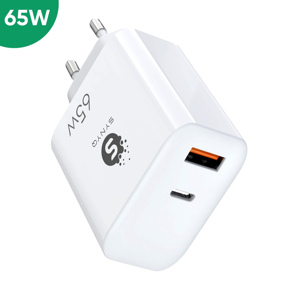 Synyq 65W Dual Poort Snellader - USB-C & USB-A - Universeel