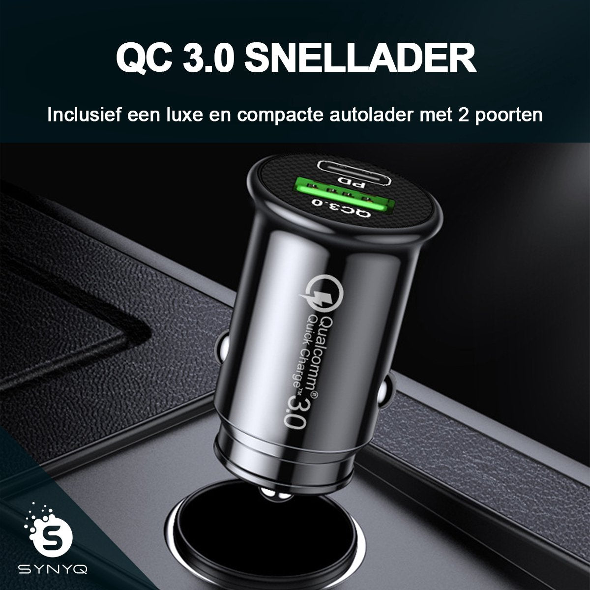 Synyq 2-in-1 Auto Telefoonhouder - Draadloos Snelladen - Universeel