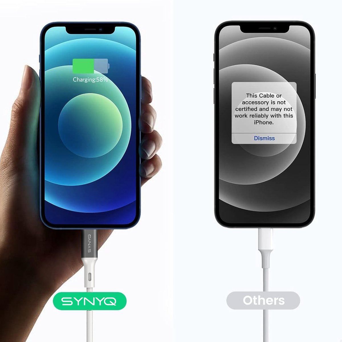 Synyq Gecertificeerde Lightning Kabel - iPhone Oplaadkabel