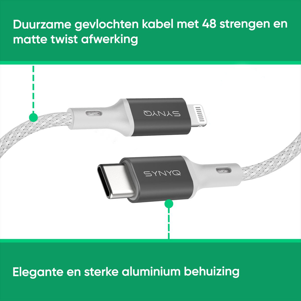 Synyq Gecertificeerde Lightning Kabel - iPhone Oplaadkabel