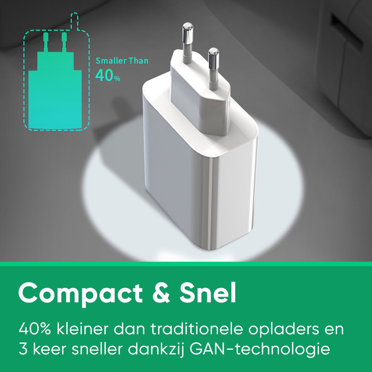 Synyq 45W USB-C Snellader - Universeel - Voor iPhone & Samsung