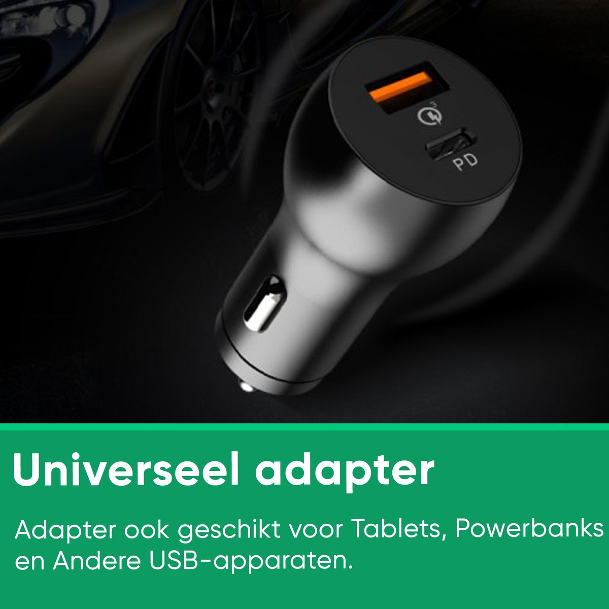 Synyq 38W Dual Auto Snellader - USB-C & USB-A - Universeel