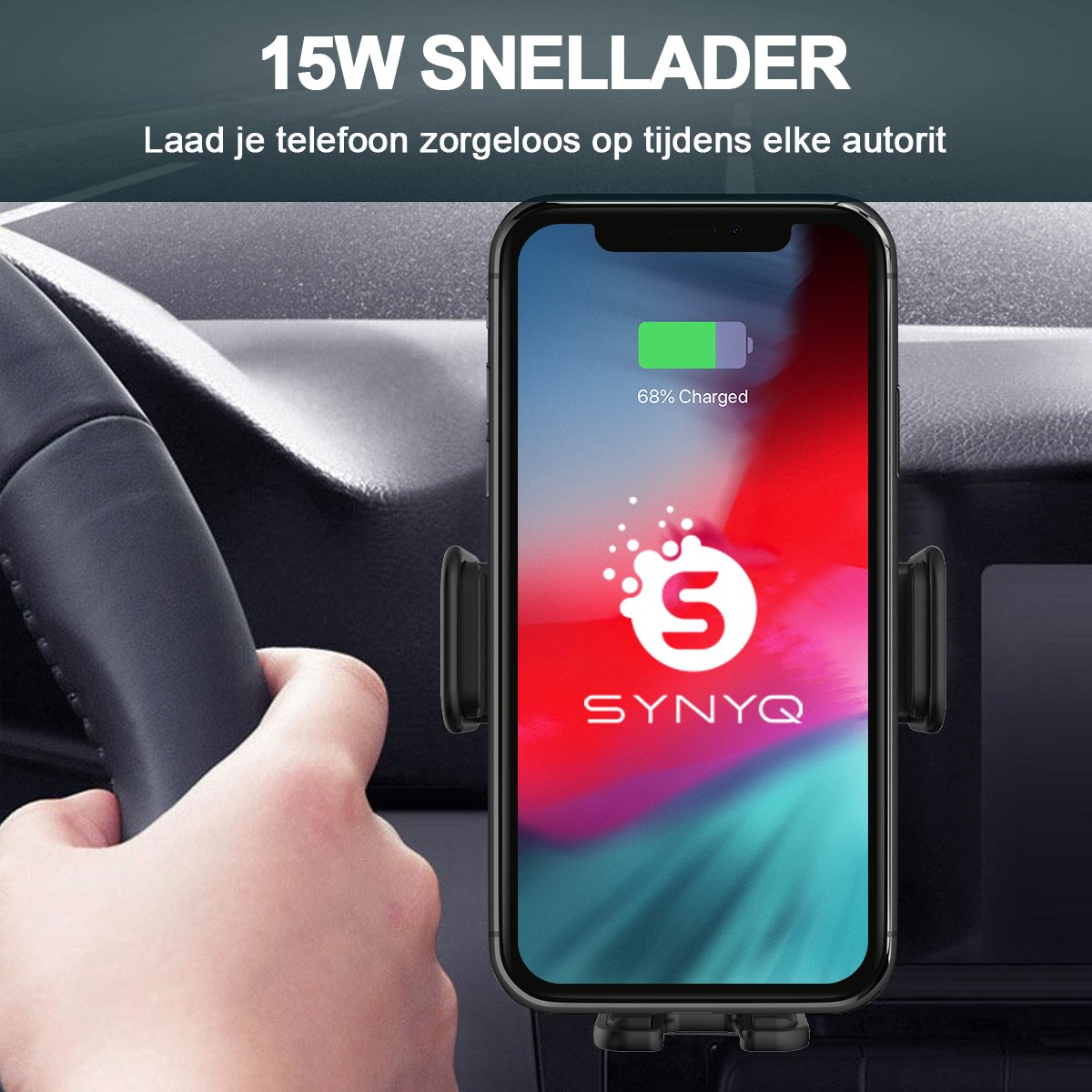 Synyq 2-in-1 Auto Telefoonhouder - Draadloos Snelladen - Universeel