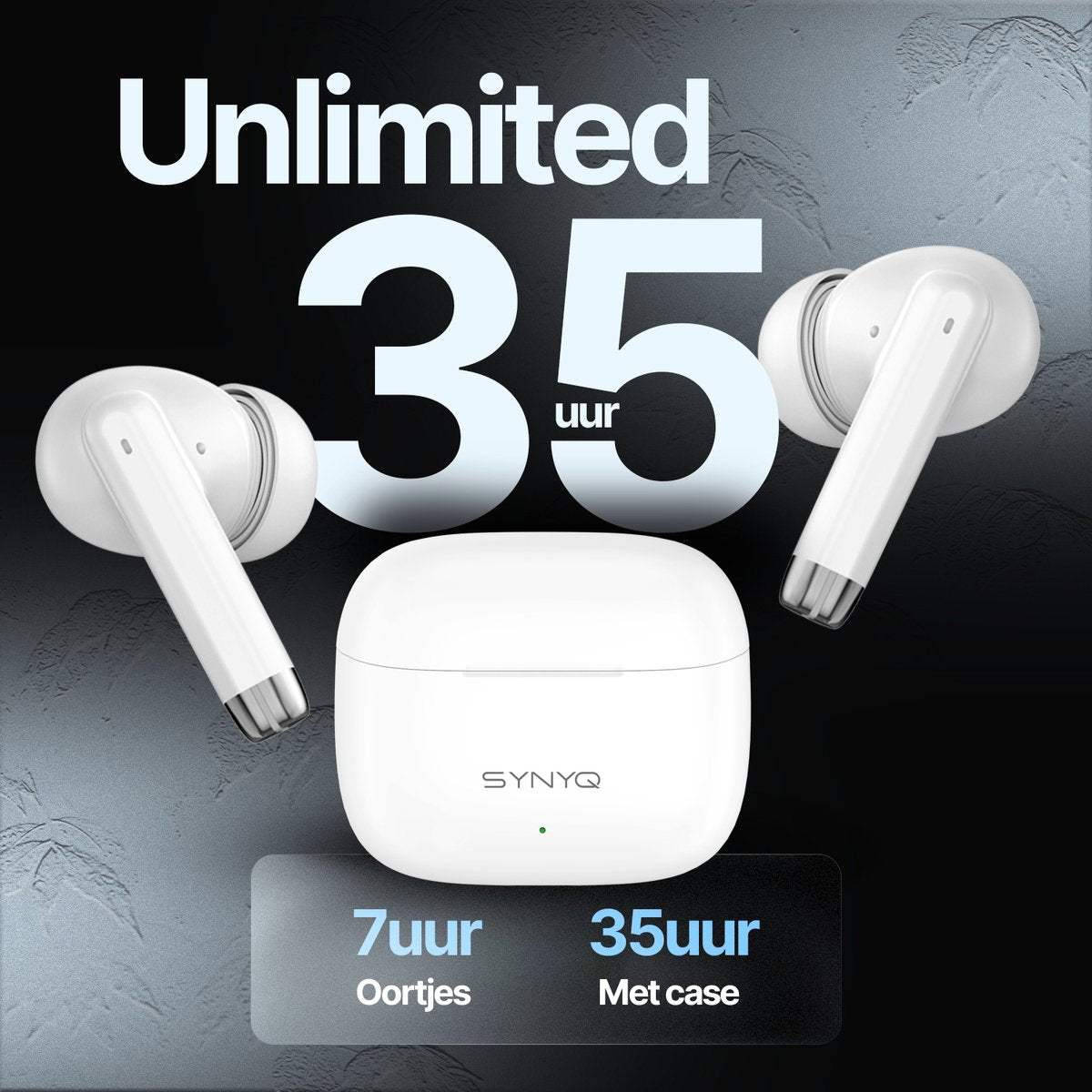 Synyq iPro Draadloze Oordopjes - 35 Uur Batterij - Waterbestendig