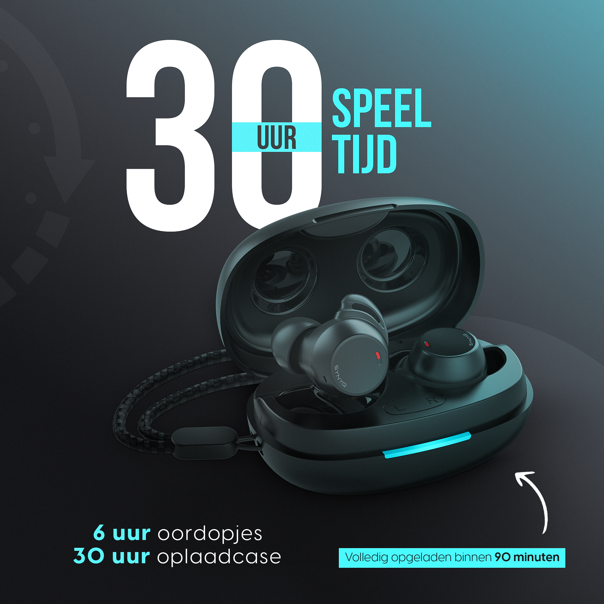 Synyq Aria Buds - Draadloze Oordopjes - 30 uur Batterij - Waterbestendig