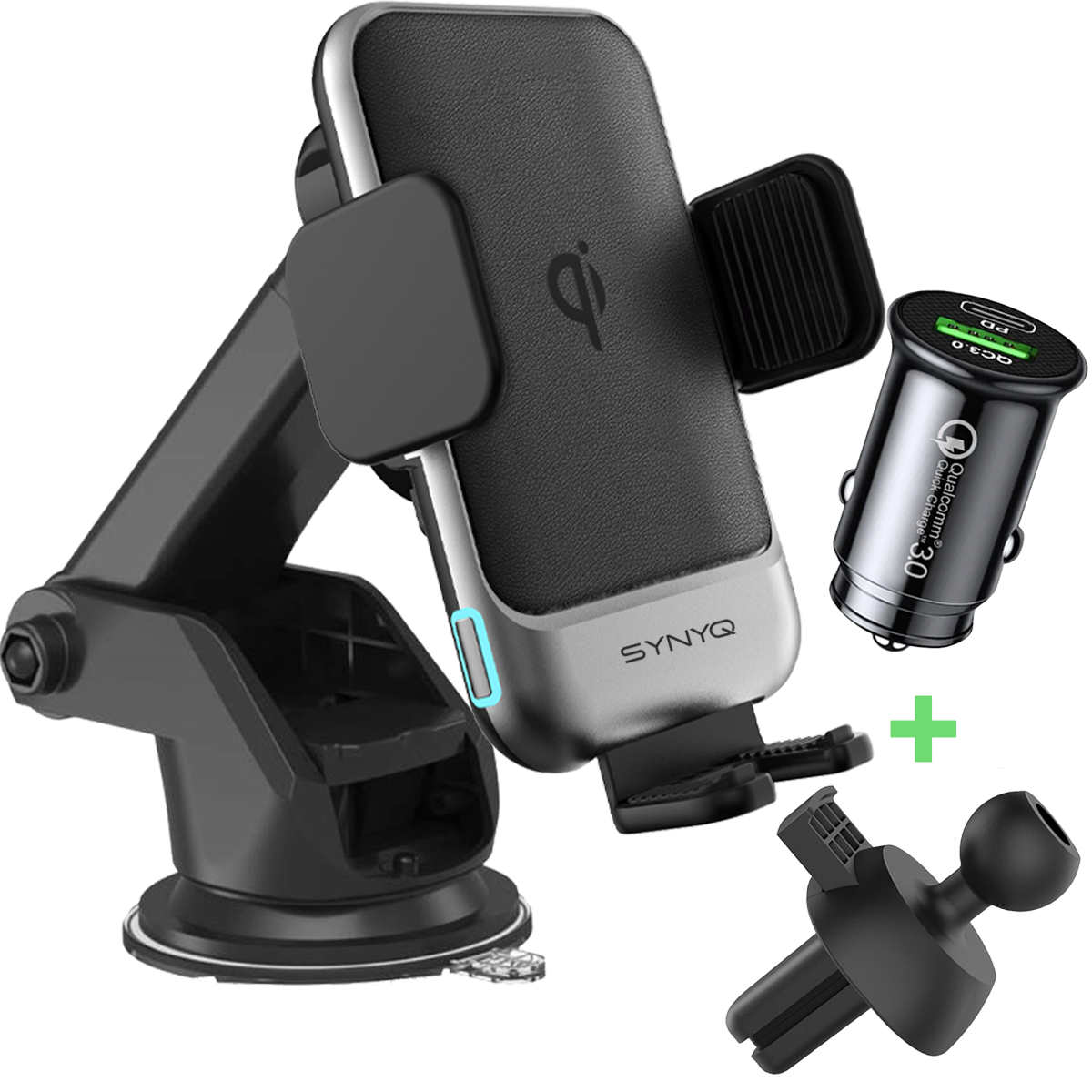 Synyq 2-in-1 Auto Telefoonhouder - Draadloos Snelladen - Universeel
