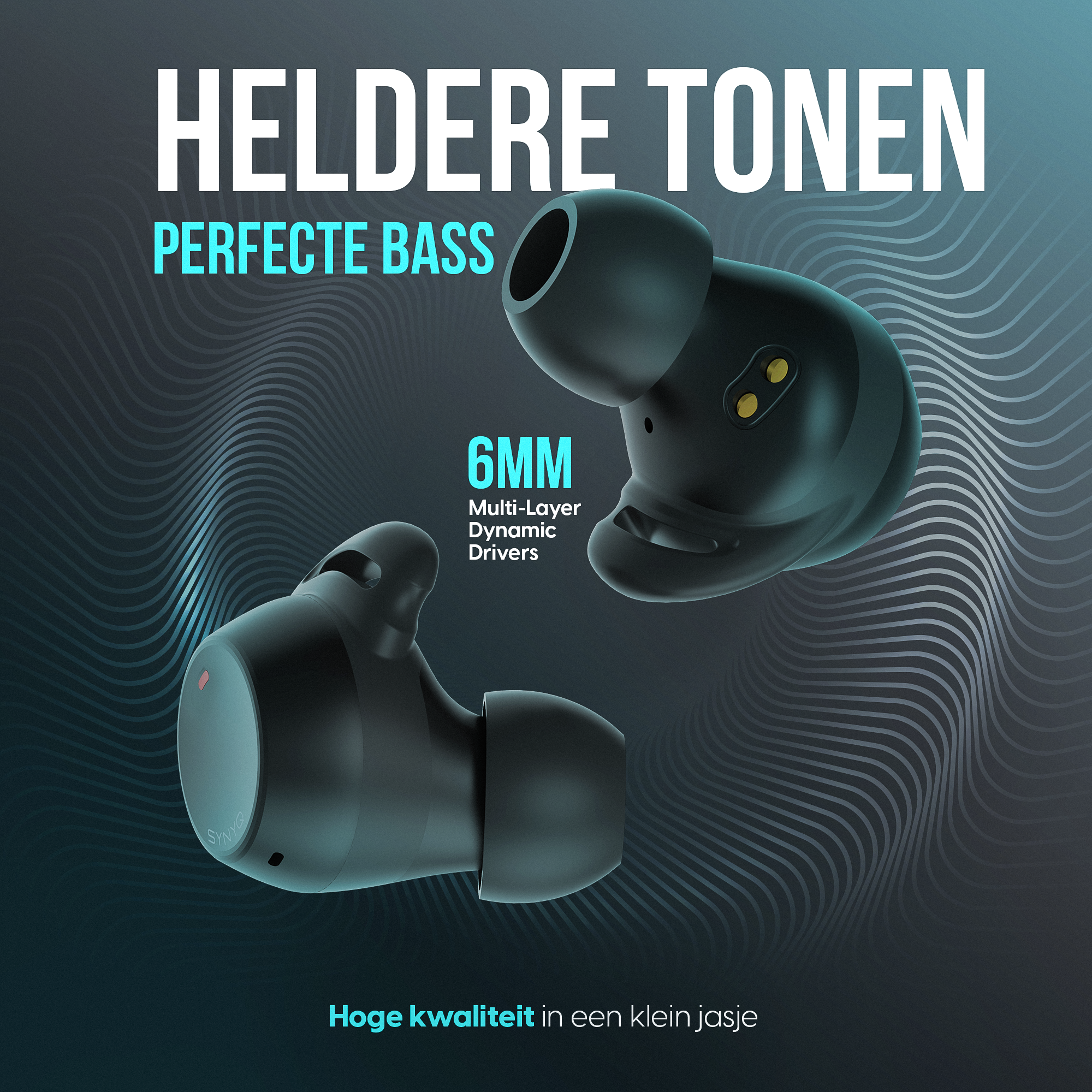 Synyq Aria Buds - Draadloze Oordopjes - 30 uur Batterij - Waterbestendig