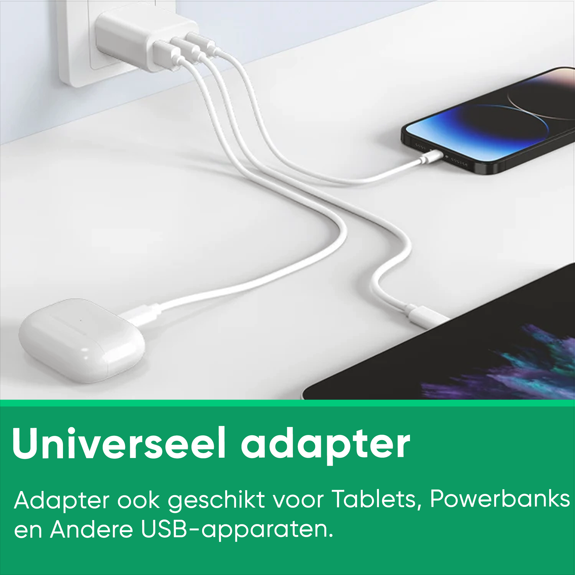 Synyq 30W Snellader - 3 Poorten (2x USB-C / 1x USB-A) - Universeel