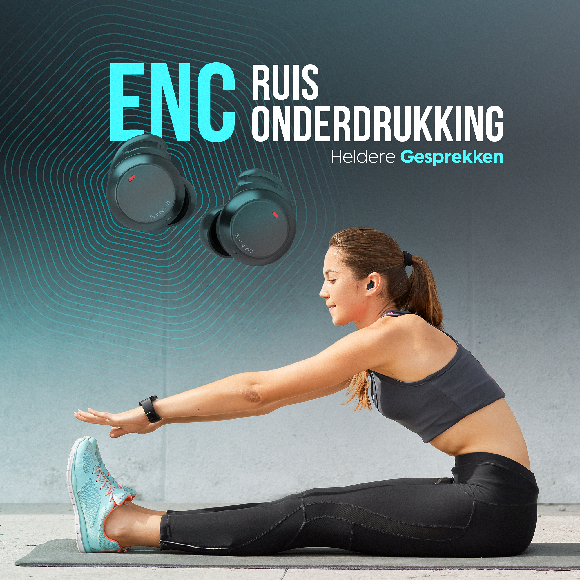 Synyq Aria Buds - Draadloze Oordopjes - 30 uur Batterij - Waterbestendig