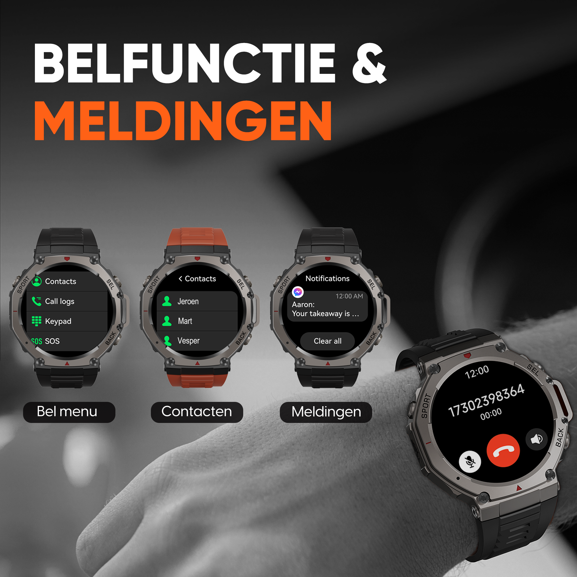 Synyq GPS ProX Smartwatch - Incl. 3 Bandjes