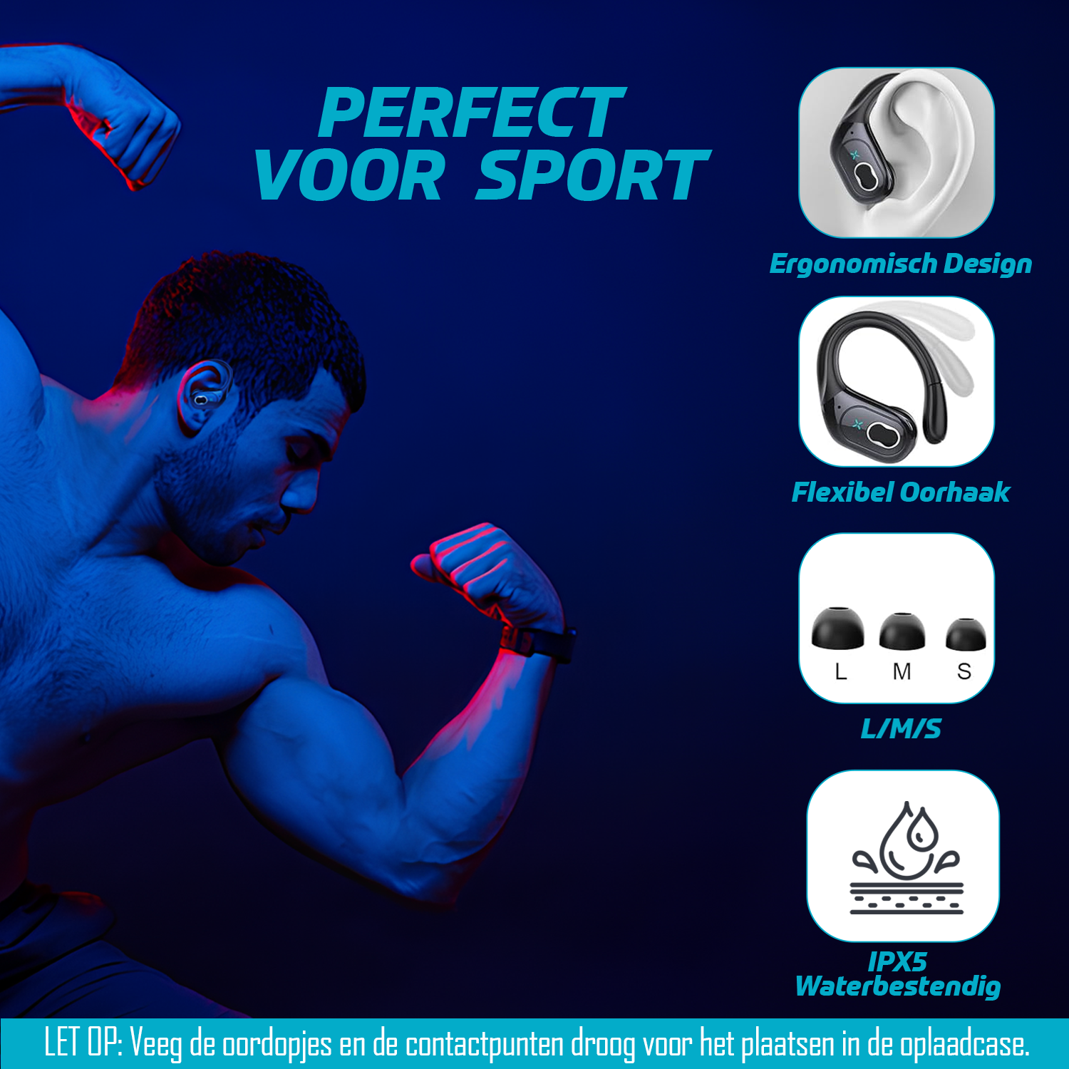 Synyq Active Sport Oordopjes - 75 Uur Accu