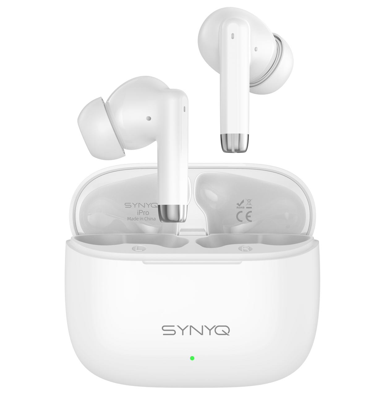 Synyq iPro Draadloze Oordopjes - Wit - 35 Uur Batterij - IPX4 Waterbestendig - Bluetooth 5.3