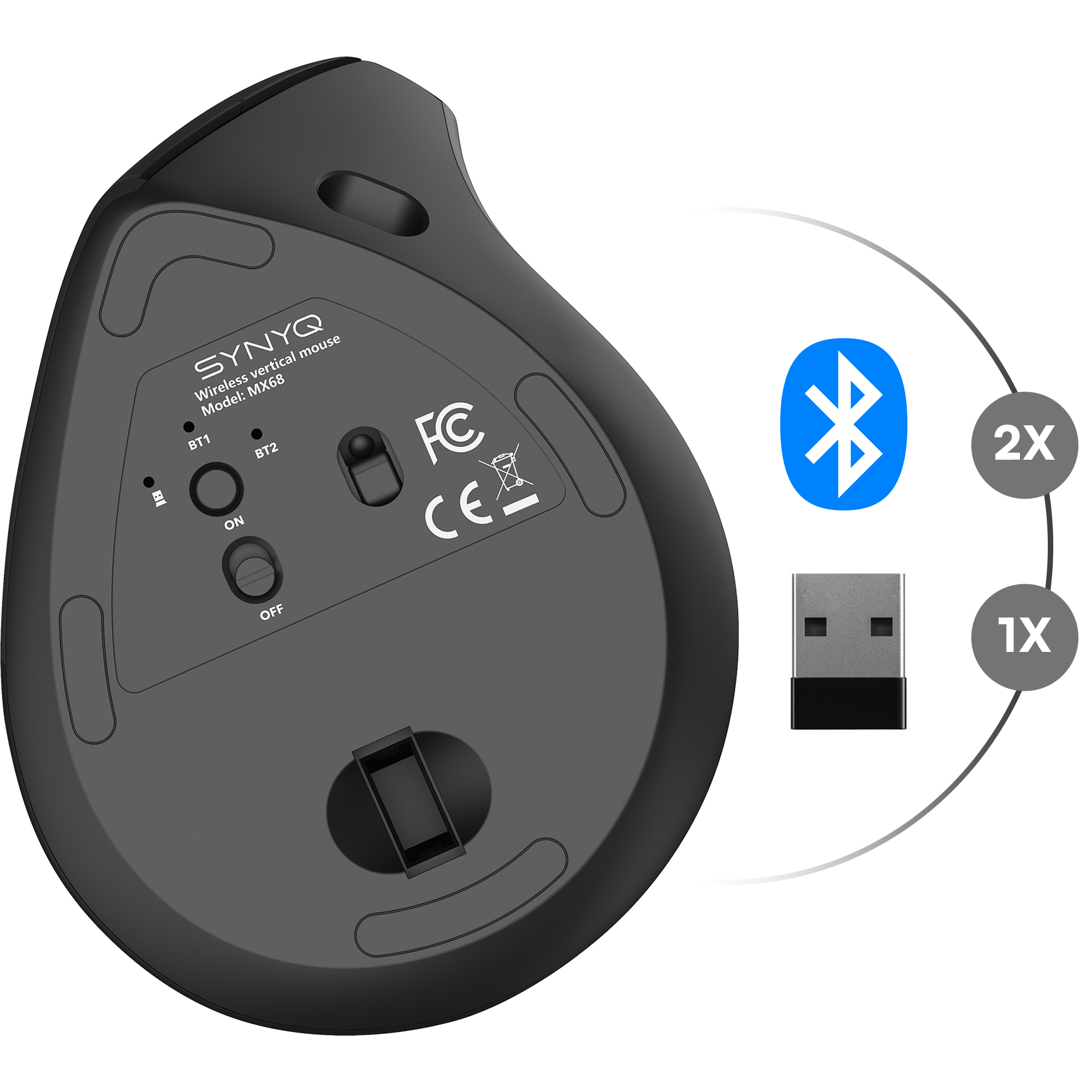 Synyq MX68 - Verticale Ergonomische Muis