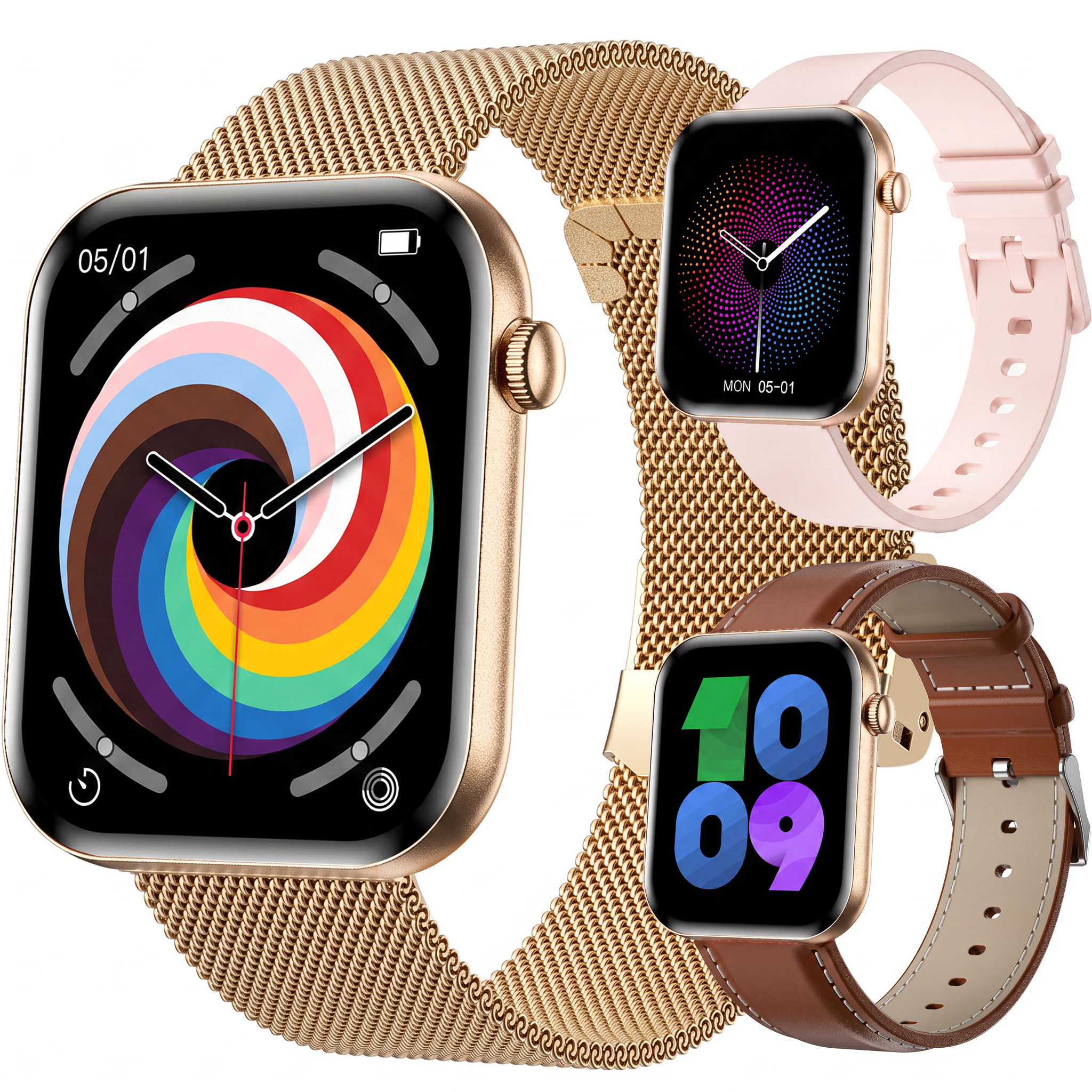 Synyq Health Pro Smartwatch - Ultradun - 3 Bandjes