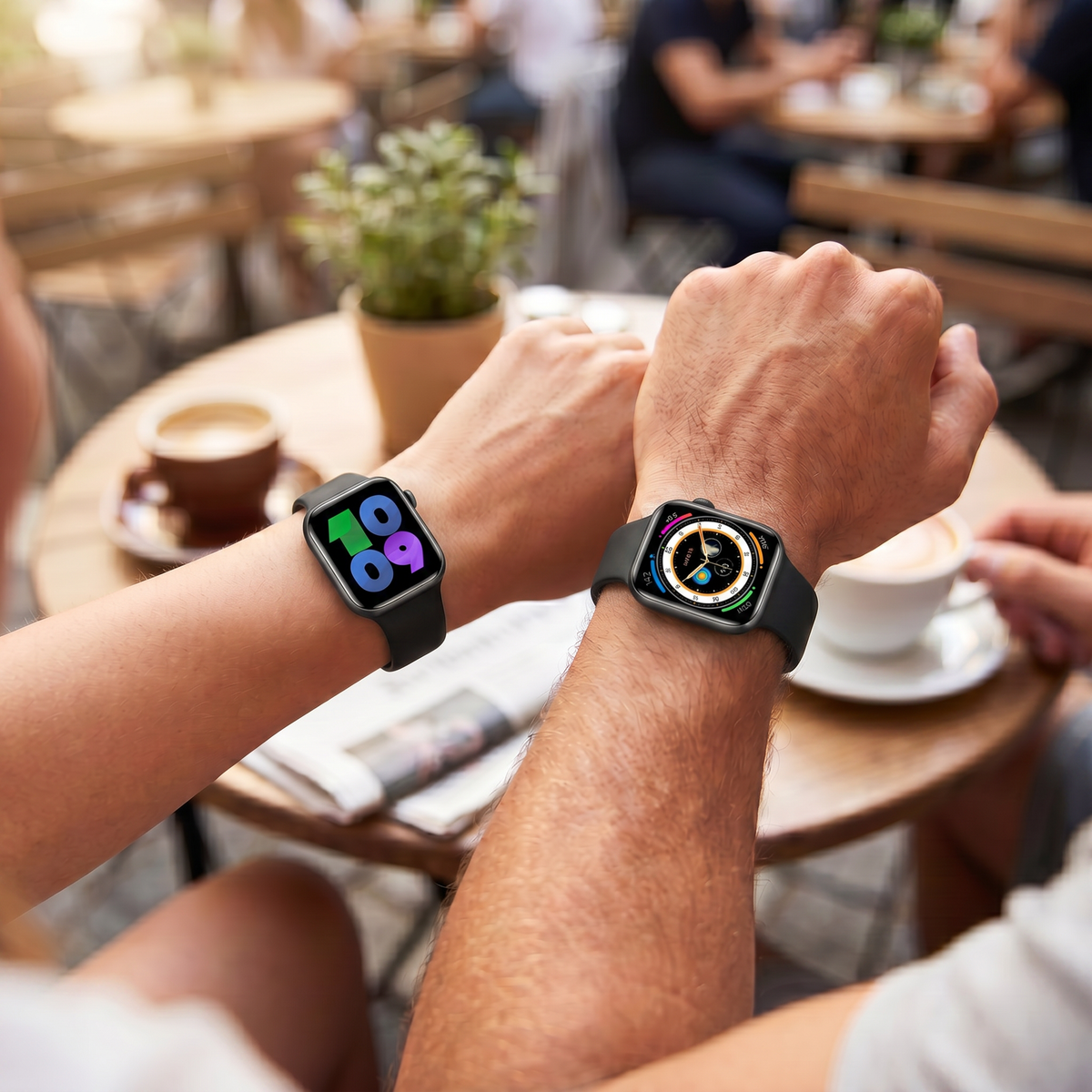Synyq Health Pro Smartwatch - Zwart - Ultradun (6.9mm) - Incl. 3 Bandjes