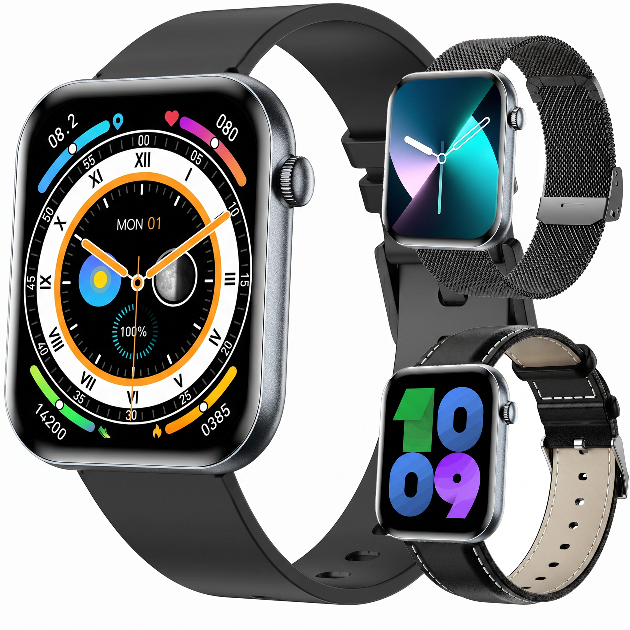 Synyq Health Pro Smartwatch - Ultradun - 3 Bandjes