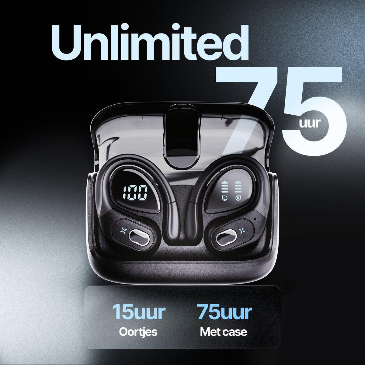 Synyq Active Sport Oordopjes - 75 Uur Accu