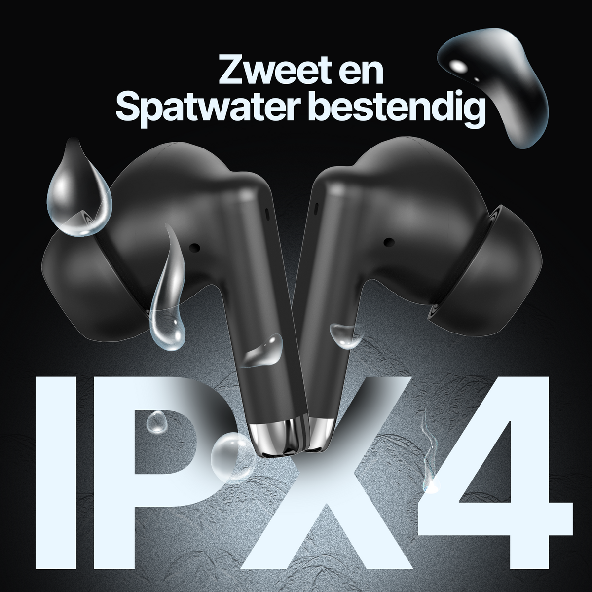 Synyq iPro Draadloze Oordopjes - Zwart - 35 Uur Batterij - IPX4 Waterbestendig - Bluetooth 5.3