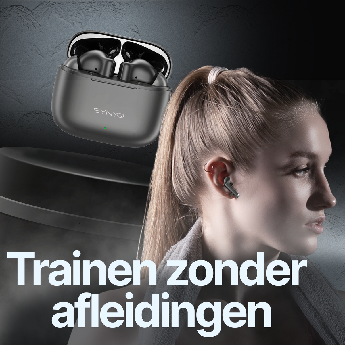 Synyq iPro Draadloze Oordopjes - Zwart - 35 Uur Batterij - IPX4 Waterbestendig - Bluetooth 5.3