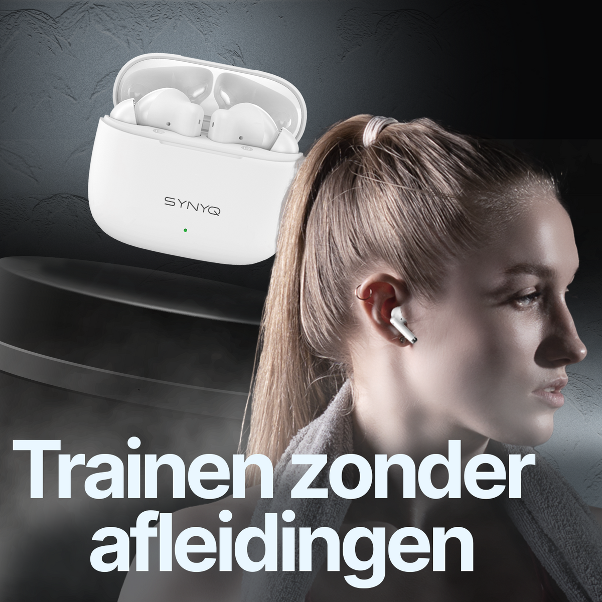Synyq iPro Draadloze Oordopjes - Wit - 35 Uur Batterij - IPX4 Waterbestendig - Bluetooth 5.3